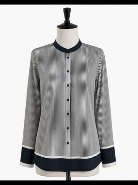 H&M Black and White Pinstripe Button-Up Blouse